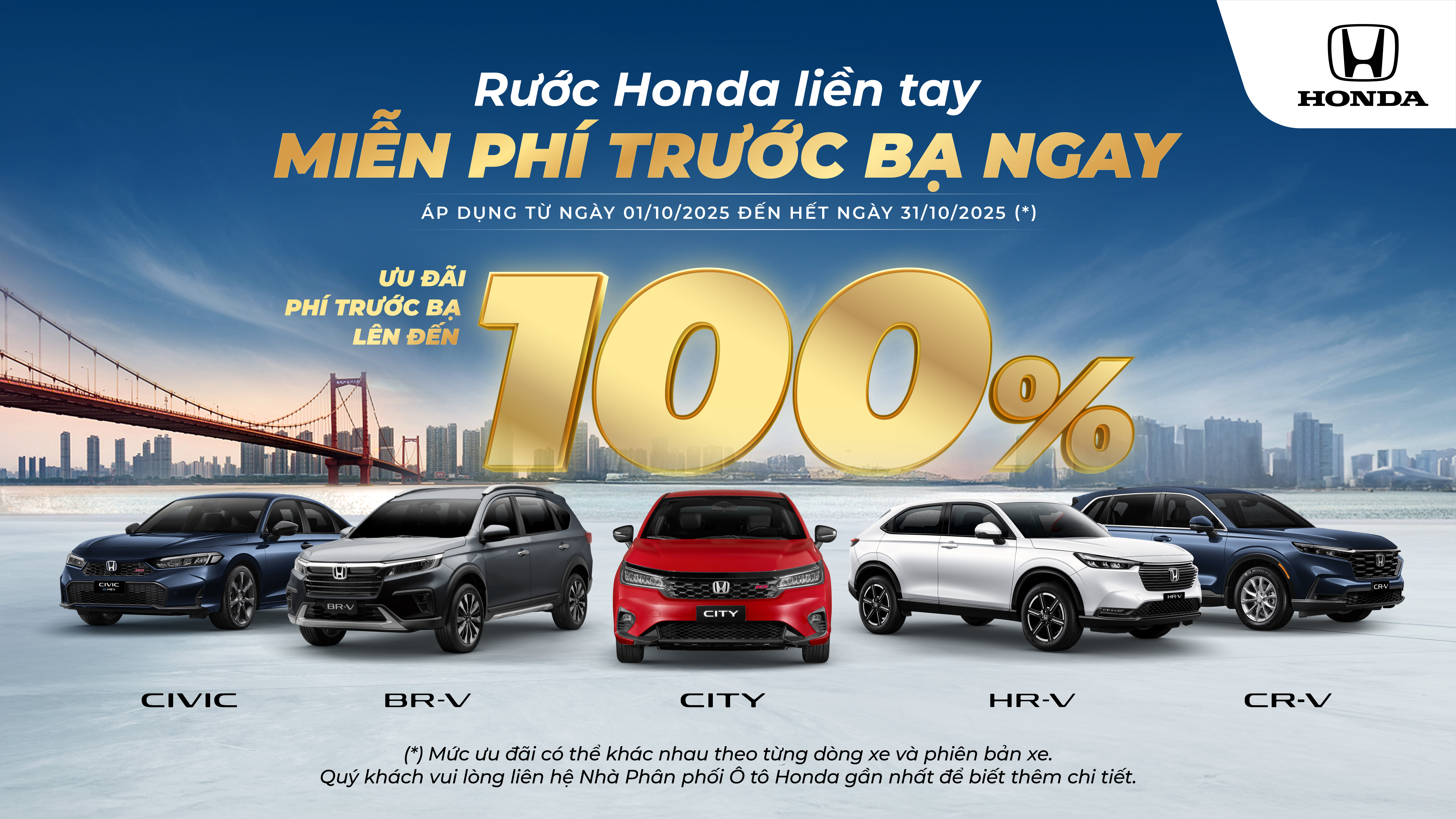 🔥 Rước Honda liền tay – Miễn phí trước bạ ngay! 🔥