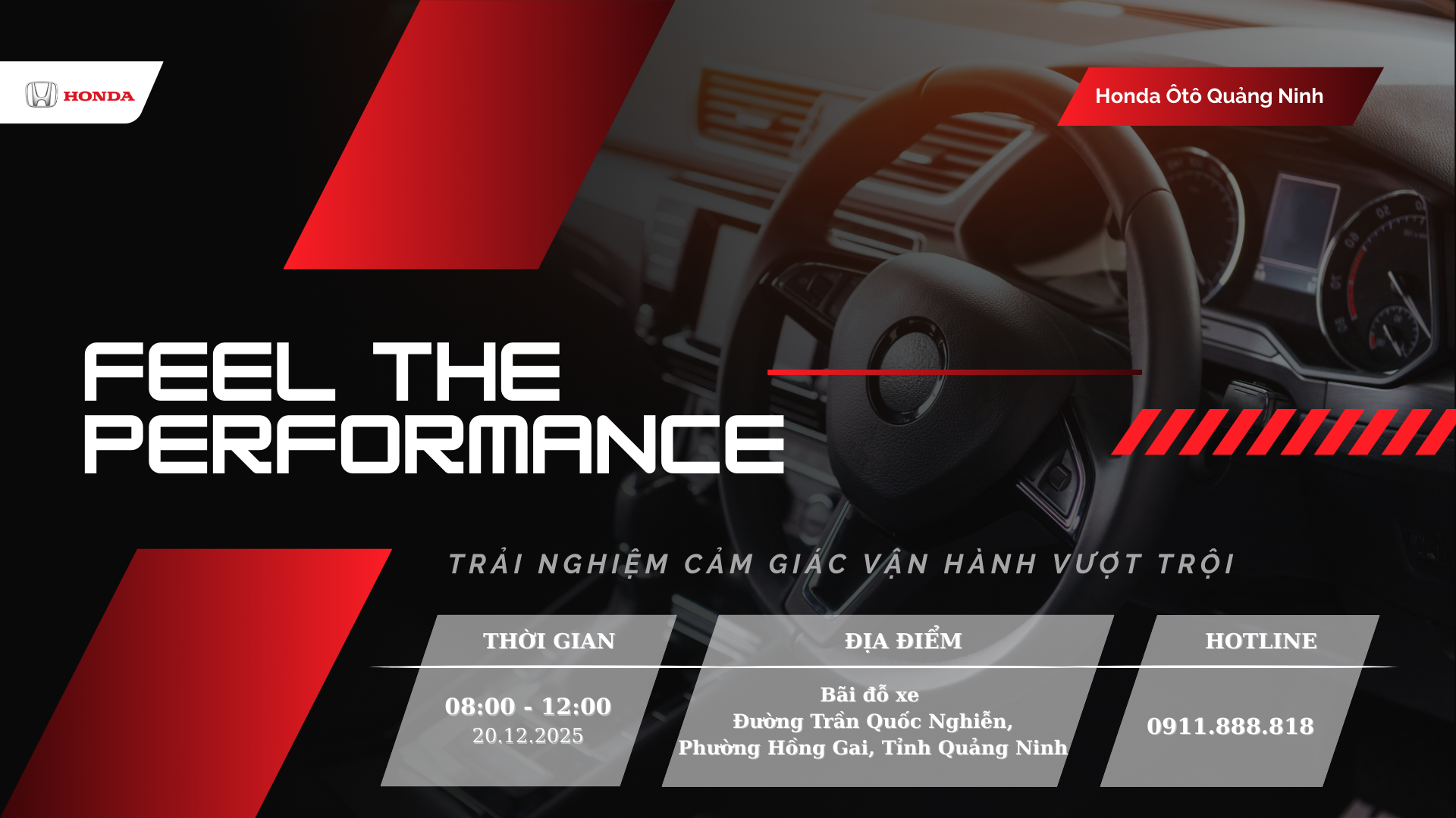 ⭐ CHƯƠNG TRÌNH LÁI THỬ “FEEL THE PERFORMANCE” THÁNG 12/2025 CÙNG HONDA ÔTÔ QUẢNG NINH